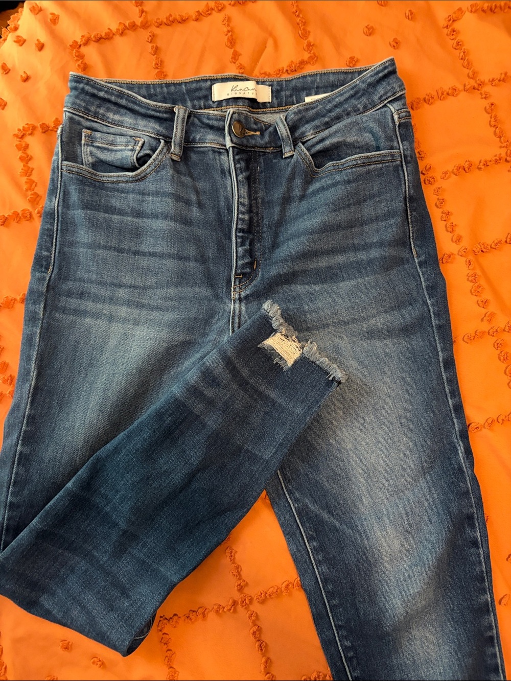 KanCan Women's Distressed Skinny Jeans - Blue Wash